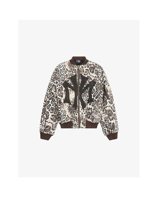 Ksubi X Mowalola Cheetah Cotton Bomber Jacket in Brown | Lyst
