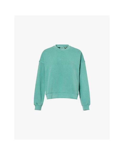 Carhartt Green Benton Logo-Embroidered Cotton Sweatshirt