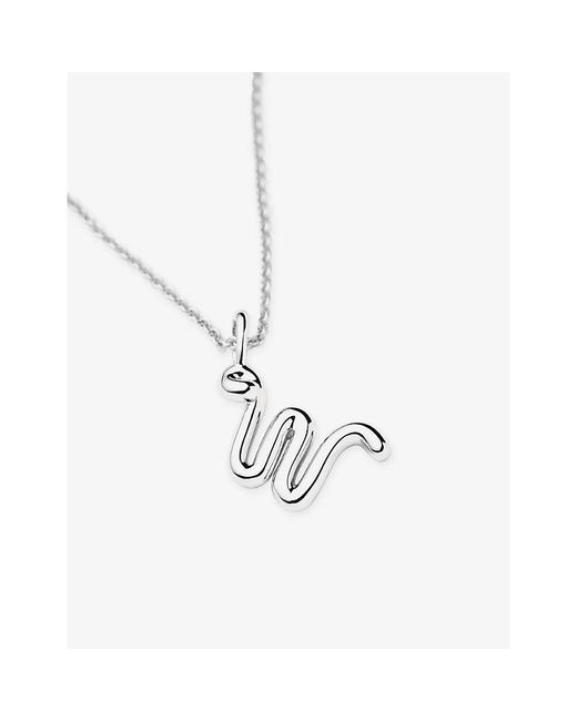 Missoma Metallic Curly Molten Mini Initial W-Plated Sterling- Necklace