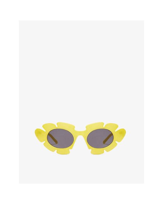 Loewe Yellow X Paula's Ibiza G000270x03 Flower-shaped Acetate Sunglasses