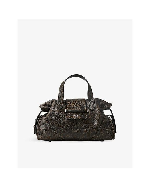 Jimmy Choo Black Barfilo Cracked Leather Holdall