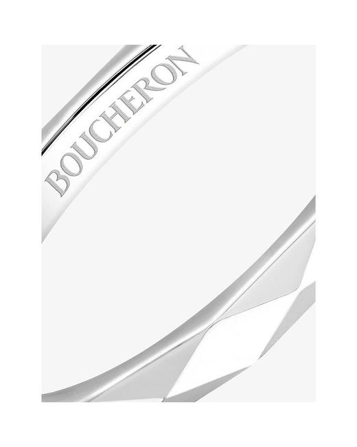 Boucheron White Facette Platinum Wedding Band for men