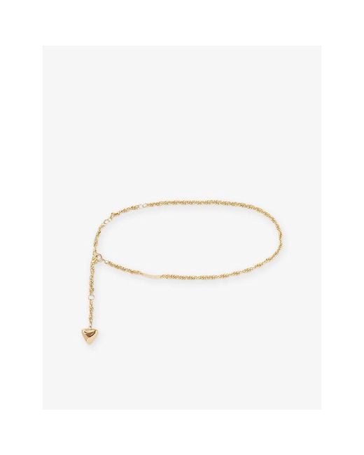 Claudie Pierlot White Twisted Heart Metal Chain Belt