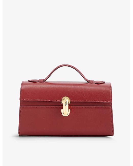 SAVETTE Red Symmetry Pochette Leather Top-handle Bag