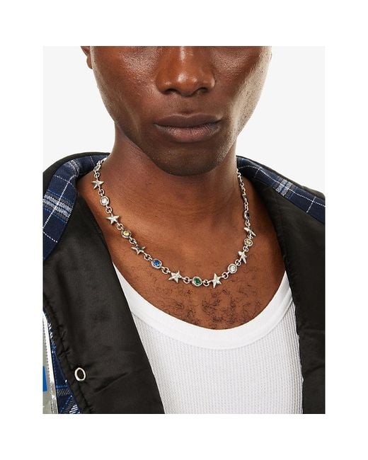 Twojeys Metallic Squadra Sterling- Plated Brass Necklace for men