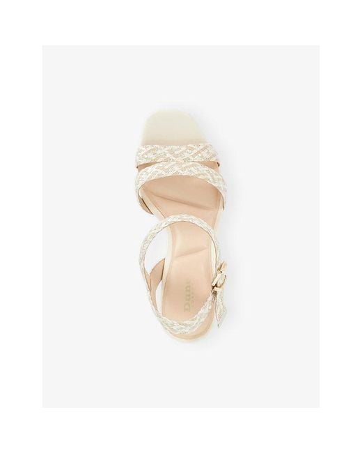 Dune White Manifesting Woven Heeled Sandals