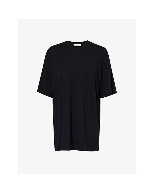 Frankie Shop Black Ella Relaxed-fit Stretch-woven T-shirt