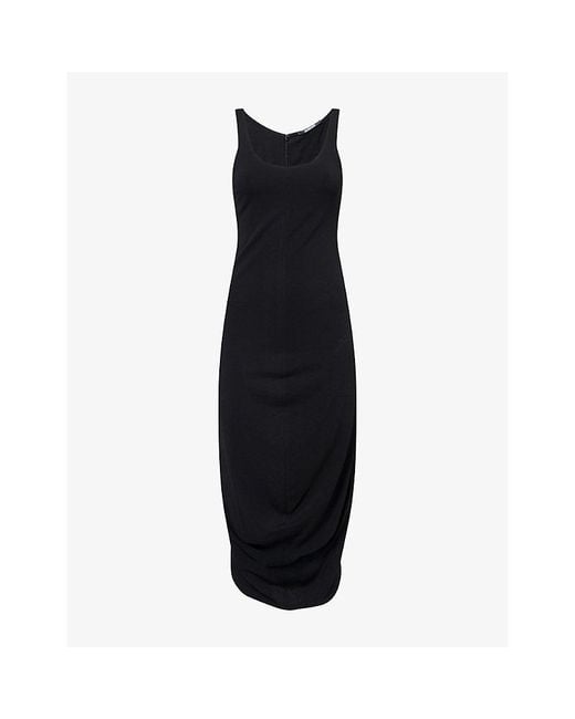 Jacquemus Black La Regata Sleeveless Stretch-Jersey Midi Dress
