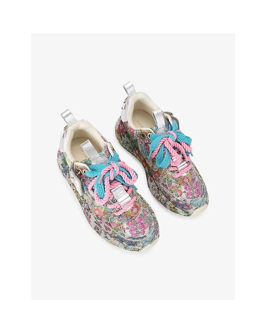 Kurt Geiger Blue Kurt Runner Crystal-Embellished Trainers