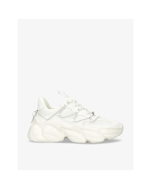 Steve Madden White Stormz Chunky-sole Woven Low-top Trainers