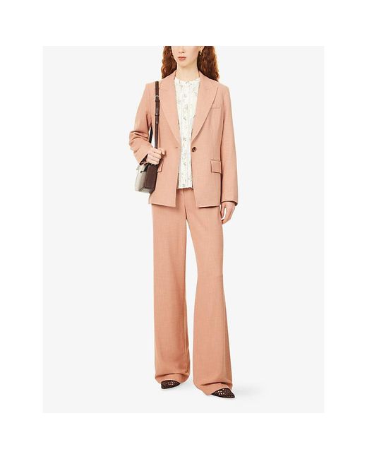 Veronica Beard Pink Isaac Dickey Single-Breasted Woven Jacket