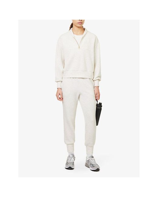Varley White Davidson Relaxed-Fit Stretch-Woven Sweatshirt