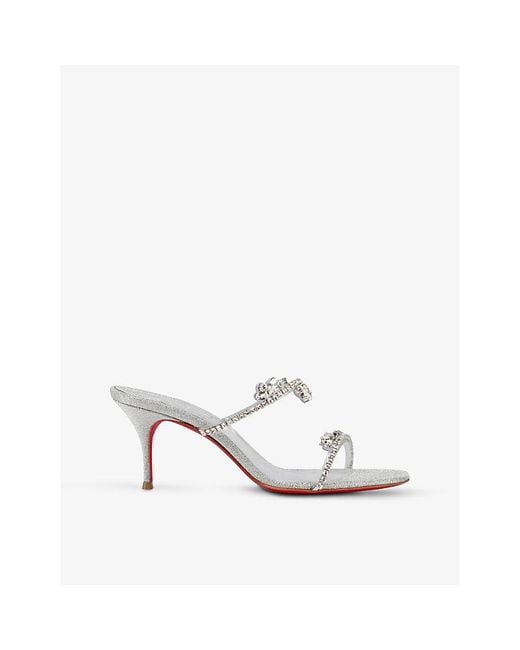 Christian Louboutin Just Queen 70 Leather And Pvc Heeled Sandals