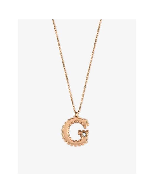 La Maison Du Couturier Metallic Selda Initial Large G 14Ct Rose- And Diamond Necklace