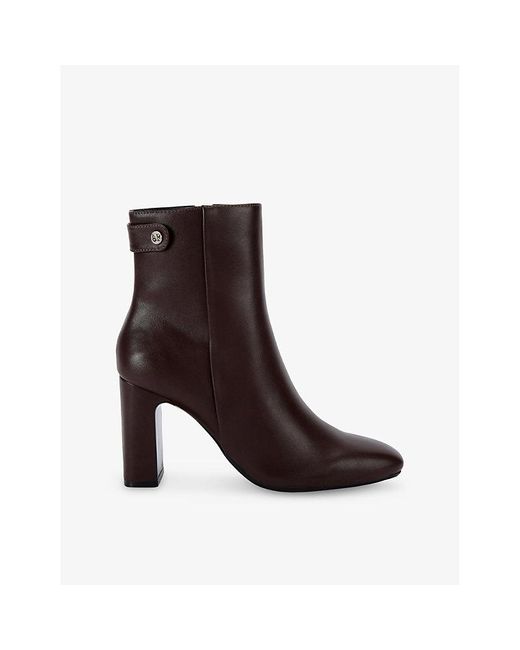 KG by Kurt Geiger Brown Trix Faux-Leather Heeled Ankle Boots