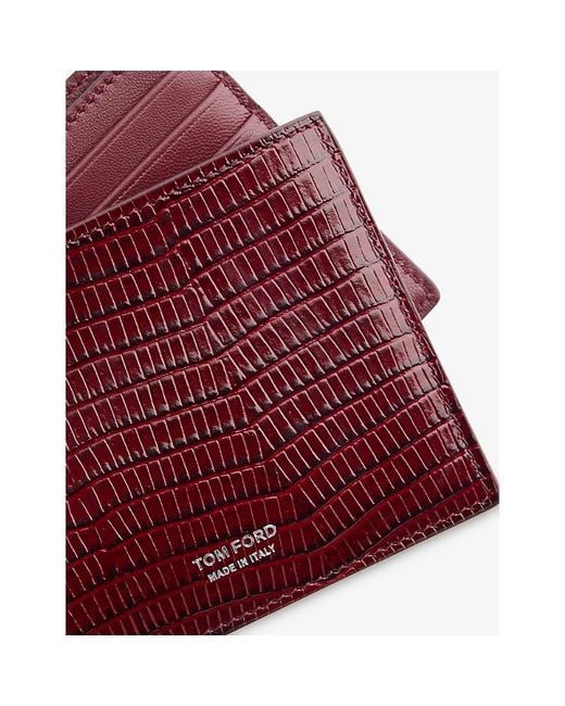 Tom Ford Purple Classic Leather Bifold Wallet for men
