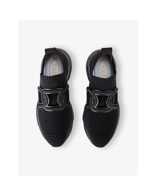 Tod's Black Sport Run 54C Knitted Low-Top Trainers