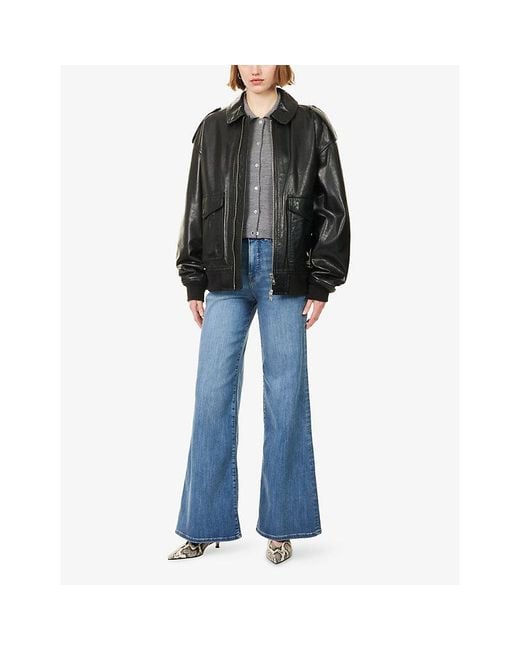 GOOD AMERICAN Blue Good Waist High-Rise Palazzo Stretch-Denim Jeans