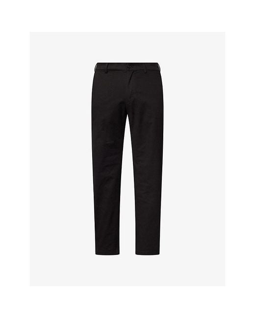 Raith Black Elliot Straight-Leg Stretch-Cotton Chino Trousers for men