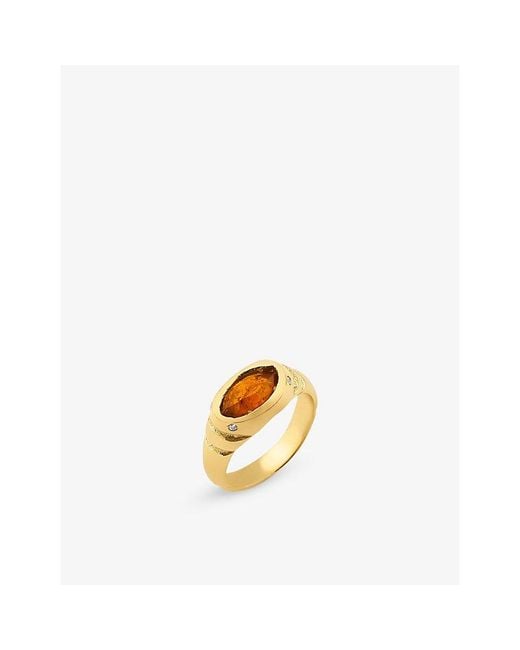 La Maison Du Couturier Metallic Ece London 22Ct Vermeil, Hassonite And Zircon Ring