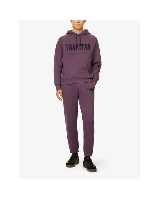 Trapstar Chenille-Logo Tapered-Leg Cotton-Jersey Jogging Bottoms