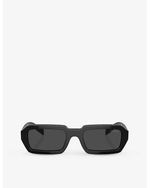Prada Black Pr A12s Irregular-frame Acetate Sunglasses for men