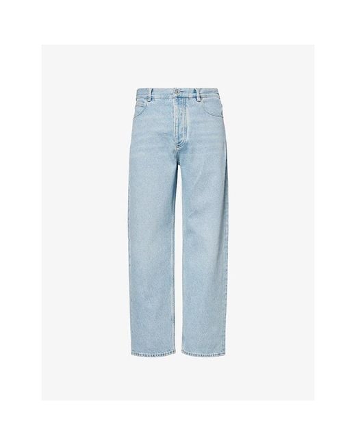 Bottega Veneta Blue Bleached Wide-Leg Denim Jeans for men