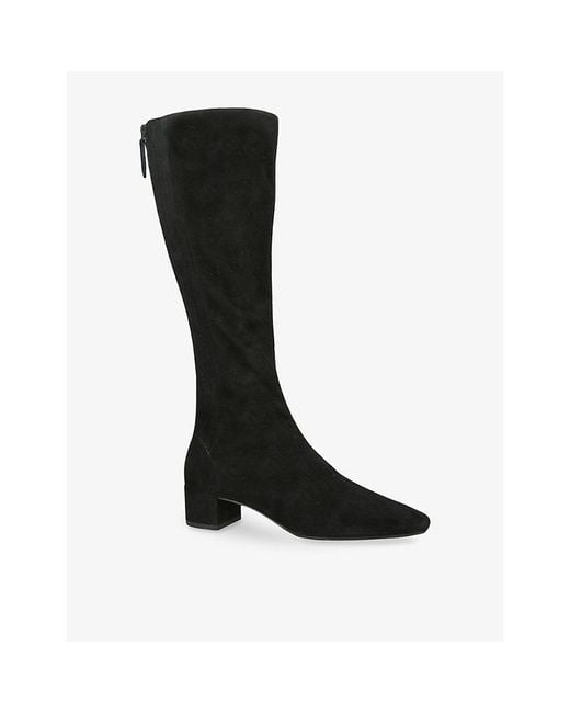 Aquazzura Black Saint Honore 35 Suede Knee-High Boots