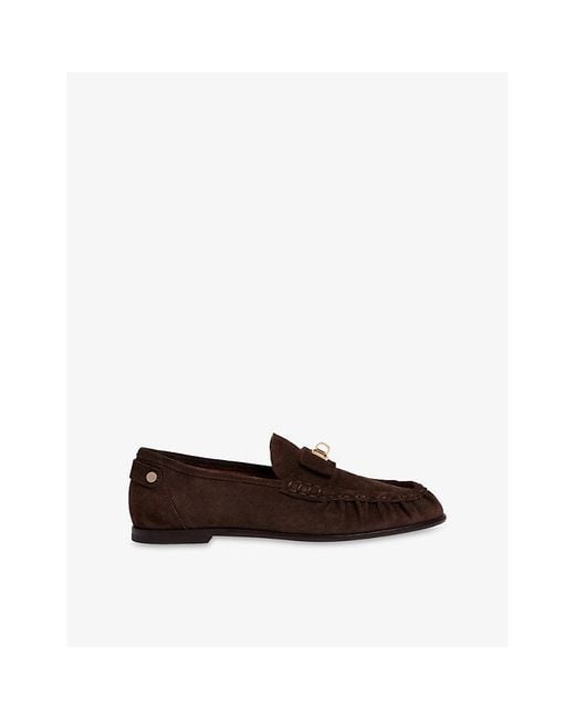 Sandro Brown Clasp Suede Loafers