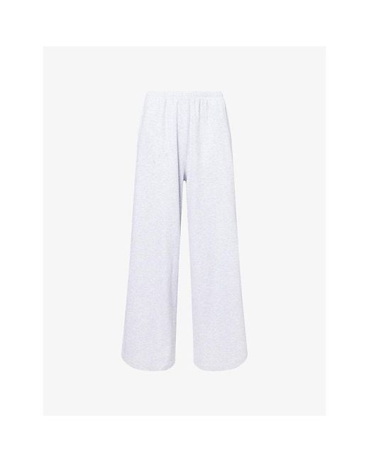 WE Are Tala White Sleep Lounge Wide-Leg Stretch-Cotton Blend Pyjama Bottoms