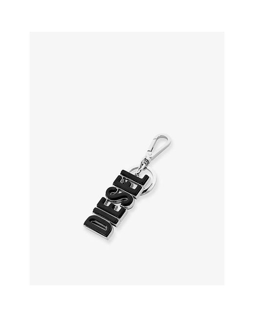 DIESEL White Dsl 3D Metal Key Ring for men