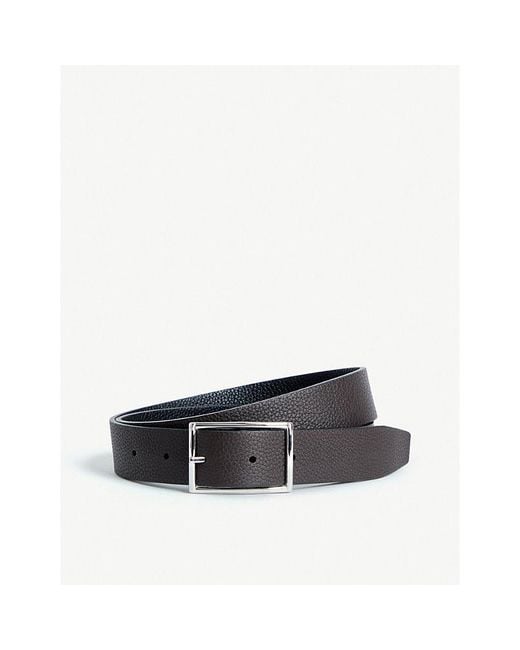 Andersons Black Grained Leather Reversible Belt for men