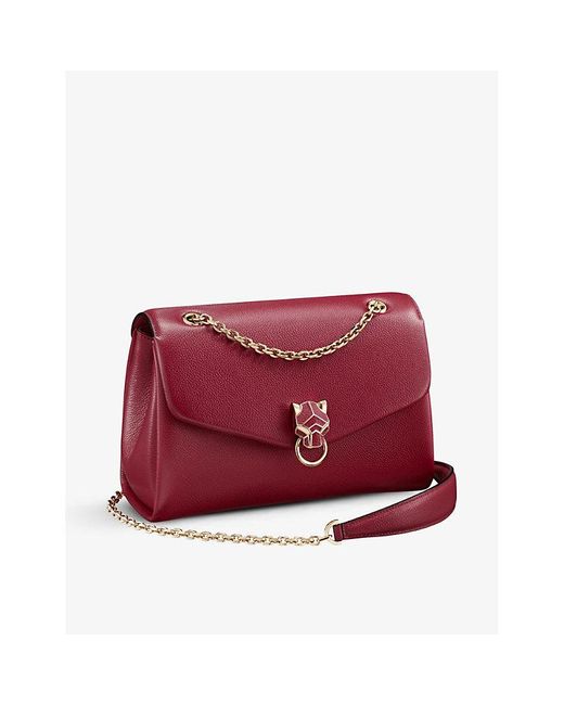 Cartier Red Panthère De Chain Small Leather Cross-Body