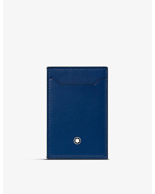 Montblanc Meisterstuck Three-slot Leather Cardholder in Blue for Men | Lyst