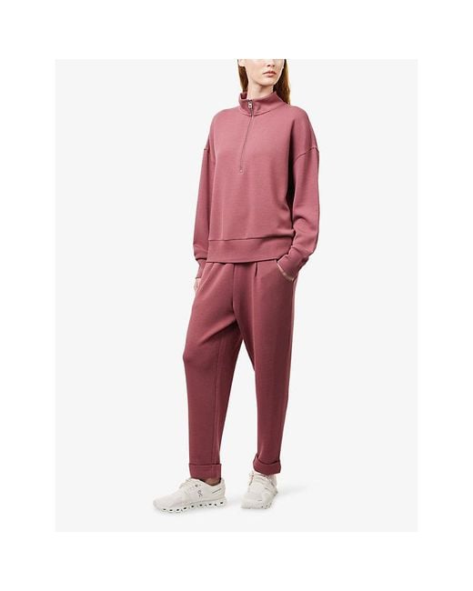Varley Red Mavis Half-Zip Jersey Sweatshirt