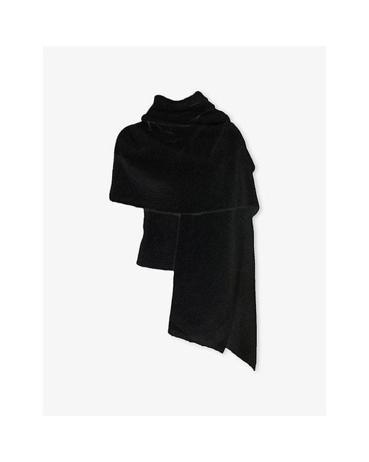 House Of Cb Black Nara Textured Knitted Scarf