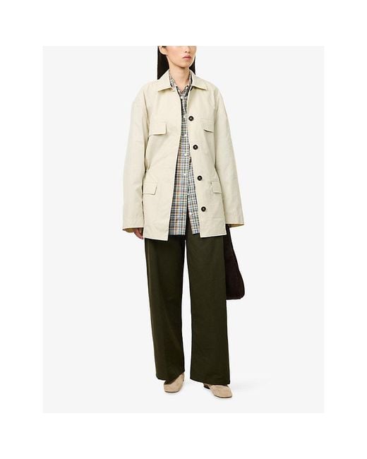 Citizens of Humanity Green Velha Cotton And Linen-Blend Trousers