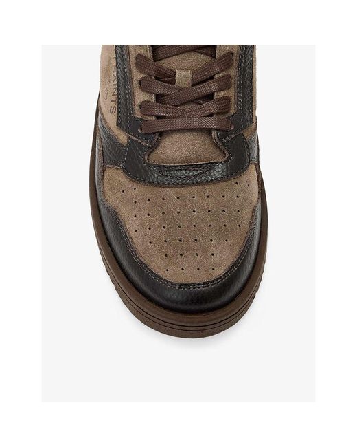 AllSaints Brown Regan Leather And Suede Trainers for men