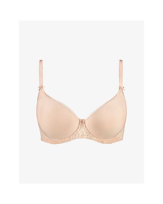 Aubade Pink Rosessence Lace-Trim Stretch-Woven Bra