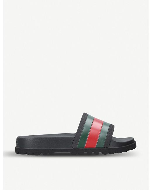 gucci black pursuit web slides