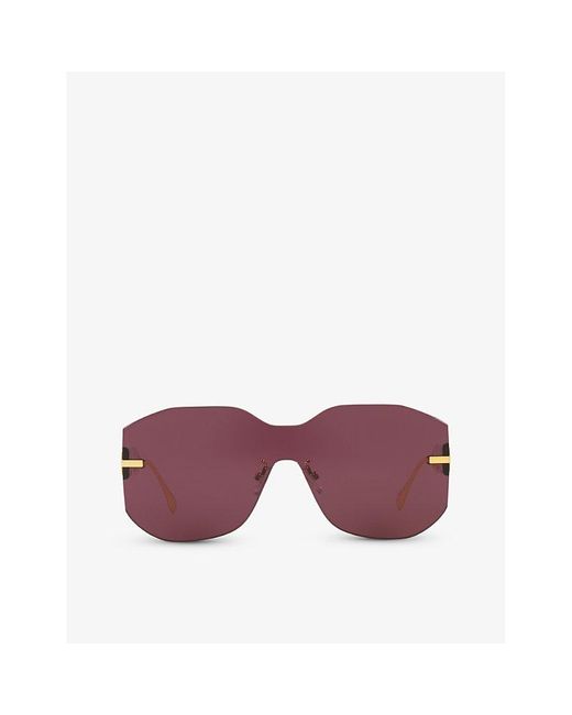 Fendi Purple Fe40067u Rectangle-frame Metal Sunglasses for men