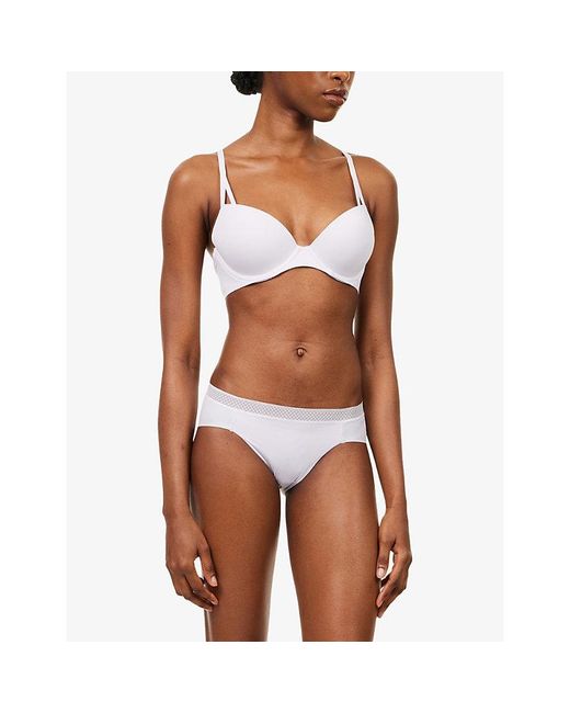 Calvin Klein White Seductive Comfort Lift Demi Stretch-Woven Push-Up T-Shirt Bra