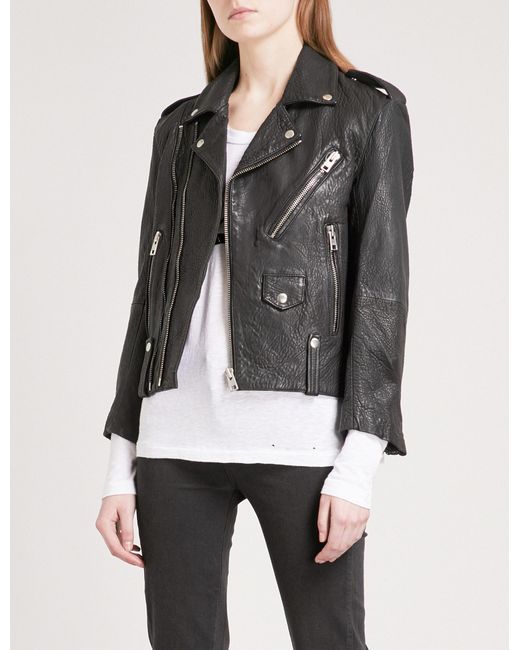 Zadig & Voltaire Black Liya Deluxe Leather Biker Jacket