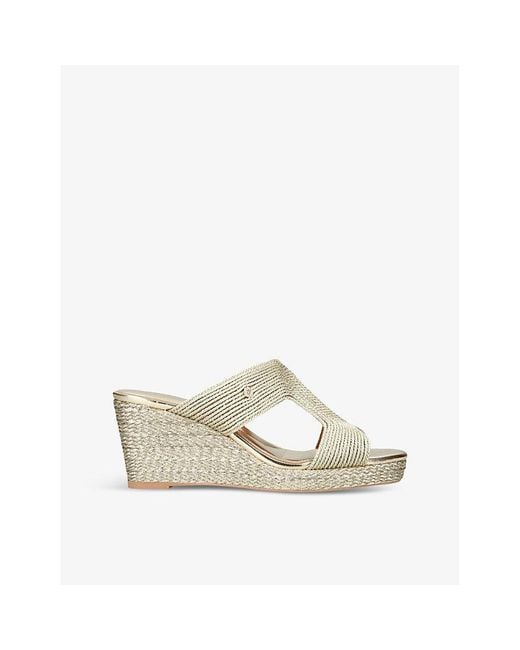 Carvela Kurt Geiger White Gala Rope-Effect Woven Heeled Sandals