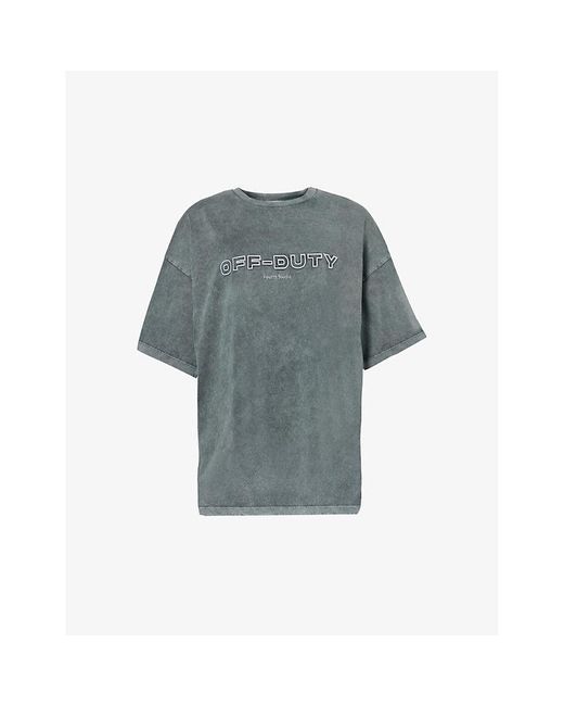 4th & Reckless Gray Ophelia Brand-print Cotton-jersey T-shirt X