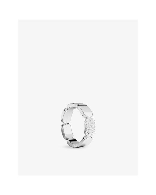 Apm Monaco White Dainty Sterling- And Cubic Zirconia Ring