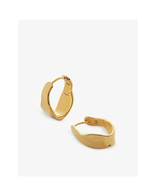 Monica Vinader Metallic Wave Medium 18Ct-Plated Vermeil Sterling- Hoop Earrings