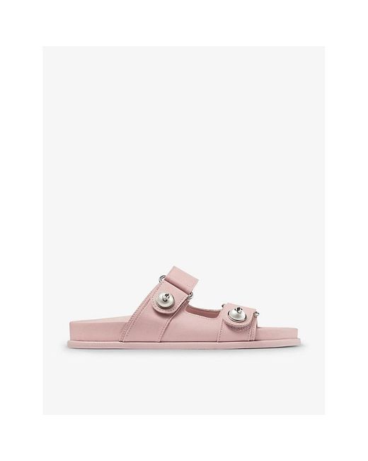 Jimmy Choo Pink Fayence Pearl-embellished Leather Sandals