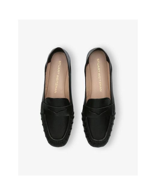 Stuart Weitzman Black Brooks Leather Loafers