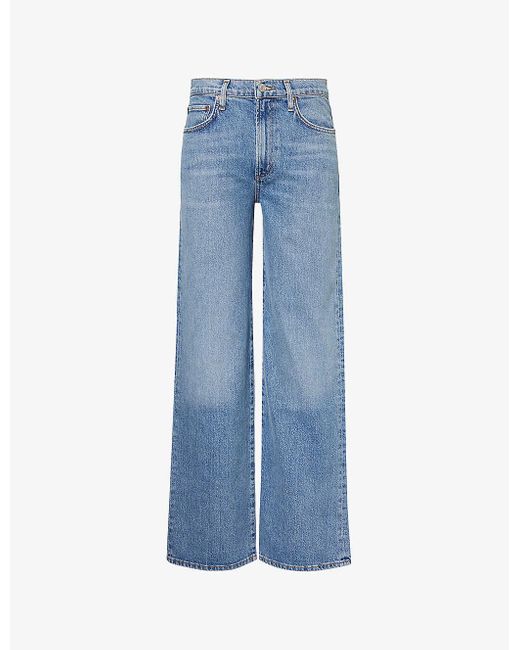 Agolde Blue Harper Straight-leg Mid-rise Recycled-cotton Denim Jeans